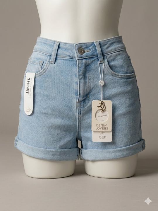 Short de mezclilla celeste